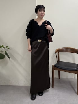 「アイテム（アクセサリー）」を使った、AYUMIさん（レディース・148cm）の冬コーディネート