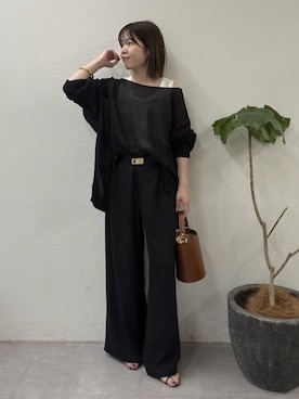 「アイテム（ニット/セーター）」を使った、AYUMIさん（レディース・148cm）の春コーディネート