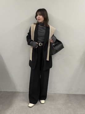 「アイテム（テーラードジャケット）」を使った、AYUMIさん（レディース・148cm）の冬コーディネート