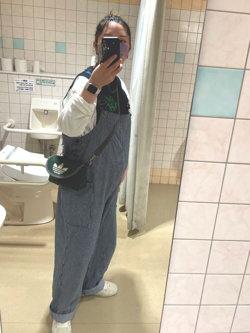 みわぴょんさんの「Cookman クックマン フィッシャーマンズ　ビブ　オーバーオール ヒッコリー Fisherman's Bib Overall（COOKMAN）」を使ったコーディネート