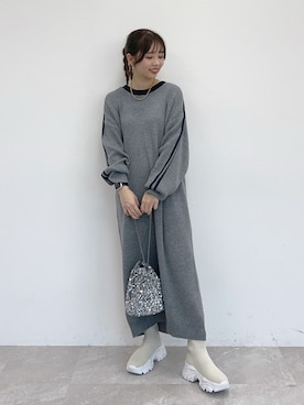 「ラインニット」｜ogiさん（レディース・157cm）の冬コーディネート