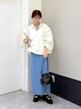 「アノラックパーカー」｜「アイテム（その他アウター）」を使った、ogiさん（レディース・157cm）の春コーディネート