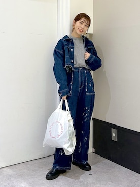 「でにむ」｜「アイテム（デニムジャケット）」を使った、ogiさん（レディース・157cm）の冬コーディネート