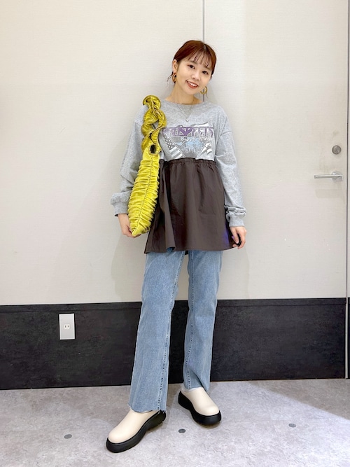 2025年春夏 別注企画品 水玉切替チュニックセーター44♡即完売品♡新品未使用 2025年度 新作】 チュール切り替え ドットニットプルオーバー 即納の