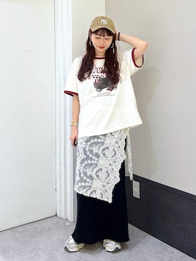 「LEPSIM（レプシィム）の14ゲージニットナロースカート　242468（スカート）」を使った、ogiさん（レディース・157cm・30代）の夏コーディネート