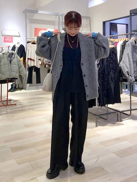 「アイテム（オールインワン・サロペット）」を使った、ogiさん（レディース・157cm）の冬コーディネート