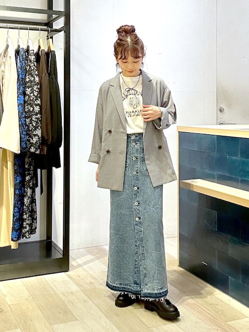 セール】フロントボタンデニムスカート 136290（デニムスカート