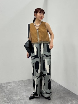「LEPSIM（レプシィム）の布帛柄パンツ　492742（その他パンツ）」を使った、ogiさん（レディース・157cm）の夏コーディネート