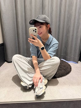 「LEPSIM（レプシィム）のカットイージーワイドパンツ　499173（その他パンツ、グレー系）」を使った、ogiさん（レディース・157cm）の春コーディネート