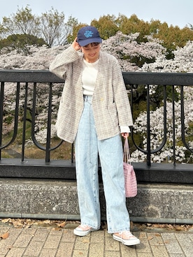 「LEPSIM」｜「アイテム（ノーカラージャケット）」を使った、ogiさん（レディース・157cm）の春コーディネート