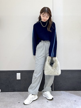「ラインニット」｜ogiさん（レディース・157cm）の冬コーディネート