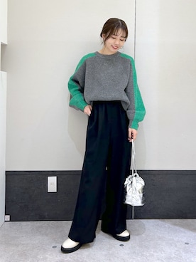 「ラインニット」｜ogiさん（レディース・157cm）の冬コーディネート
