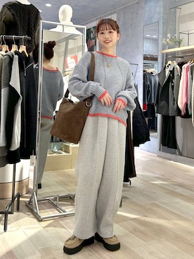 「アイテム（スウェットパンツ）」を使った、ogiさん（レディース・157cm・30代）の冬コーディネート