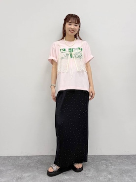 「LEPSIM（レプシィム）のアソートビスチェ　1044015（その他トップス、ホワイト系）」を使った、ogiさん（レディース・157cm）の夏コーディネート