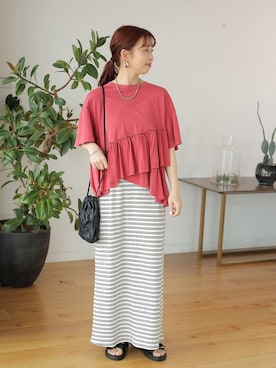 「レプシィム(LEPSIM)」｜「アイテム（Tシャツ/カットソー）」を使った、ogiさん（レディース・157cm）の夏コーディネート