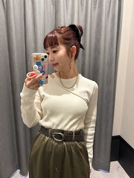 「アイテム（シュシュ）」を使った、ogiさん（レディース・157cm）の秋コーディネート