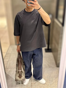 「アイテム（ビジネスバッグ）」を使った、Hayakeeeenさん（メンズ・163cm）の夏コーディネート