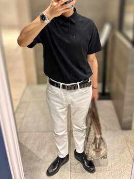 「アイテム（ビジネスバッグ）」を使った、Hayakeeeenさん（メンズ・163cm）の夏コーディネート
