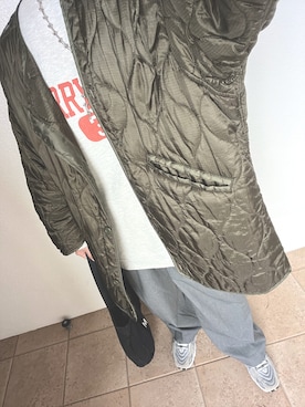 「グレーコーデ」｜「アイテム（モッズコート）」を使った、さるちゃわさん（レディース・160cm）の冬コーディネート