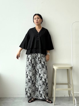 「Elura（エルーラ）のアイテム（サンダル）」を使った、eriさん（レディース・167cm）の夏コーディネート
