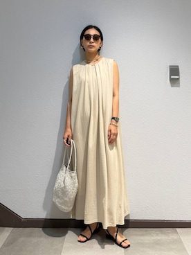 「Elura（エルーラ）のアイテム（サンダル）」を使った、eriさん（レディース・167cm）の夏コーディネート