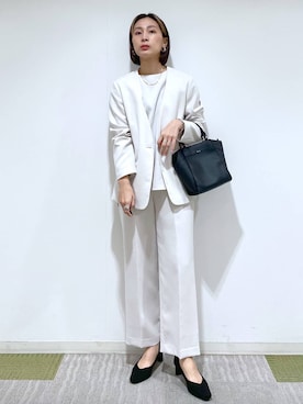 「アイテム（ノーカラージャケット）」を使った、eriさん（レディース・167cm・30代）の冬コーディネート