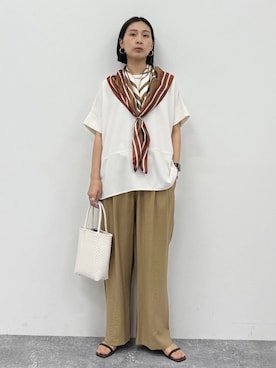 「Elura（エルーラ）のアイテム」を使った、eriさん（レディース・167cm）の春コーディネート