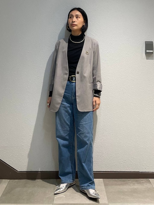 LA MARINE FRANCAISE ノーカラージャケット グレー LA MARINE FRANCAISE（マリン フランセーズ）｜ノーカラージャケット