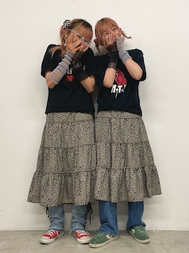 「WC（ダブル シー）のアイテム（ヘアアクセサリー）」を使った、りさこ Lv.26さん（レディース・154cm）の春コーディネート