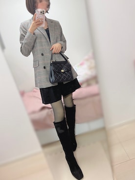 「バミューダパンツ」｜「アイテム（ジャケット/アウター）」を使った、umiさん（レディース・161cm）の秋コーディネート