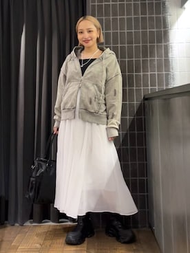 「アイテム（パーカー）」を使った、kakoさん（レディース・154cm・20代）の夏コーディネート