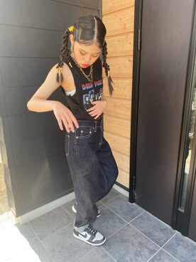 「Rodeo Crowns（ロデオクラウンズ）のアイテム」を使った、keyさん（キッズ・145cm）の夏コーディネート