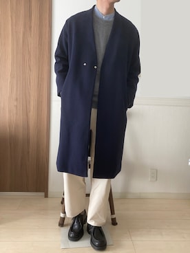 「EMMA CLOTHES（エマクローズ）のアイテム（その他アウター）」を使った、きむさん（メンズ・179cm）の冬コーディネート