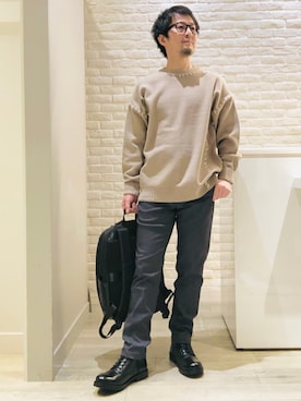 「アイテム（バッグ）」を使った、片山さん（メンズ・165cm・40代）の冬コーディネート