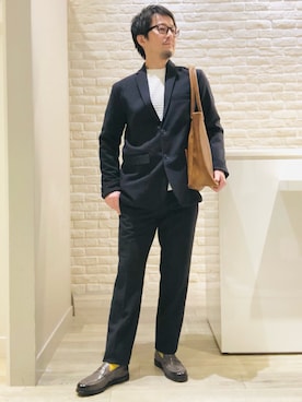 「アイテム（セットアップ）」を使った、片山さん（メンズ・165cm）の冬コーディネート