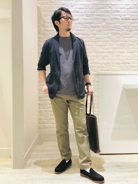 「アイテム（ジャケット/アウター）」を使った、片山さん（メンズ・165cm）の秋コーディネート