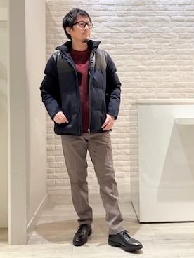 「ABAHOUSE GRAY（アバハウスグレイ）のアイテム」を使った、片山さん（メンズ・165cm）の冬コーディネート