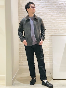 「ABAHOUSE GRAY（アバハウスグレイ）のアイテム（ブルゾン）」を使った、片山さん（メンズ・165cm）の秋コーディネート