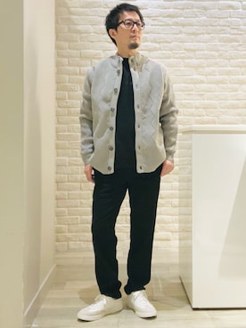 「アイテム（カーディガン/ボレロ）」を使った、片山さん（メンズ・165cm）の秋コーディネート