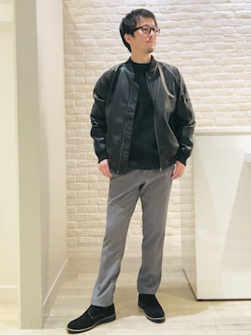 「アイテム（テーラードジャケット）」を使った、片山さん（メンズ・165cm）の冬コーディネート