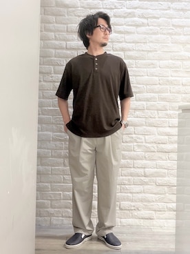 「ABAHOUSE GRAY（アバハウスグレイ）のアイテム」を使った、片山さん（メンズ・165cm）の夏コーディネート