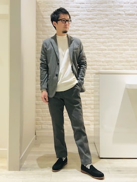 「アイテム（テーラードジャケット）」を使った、片山さん（メンズ・165cm・40代）の秋コーディネート