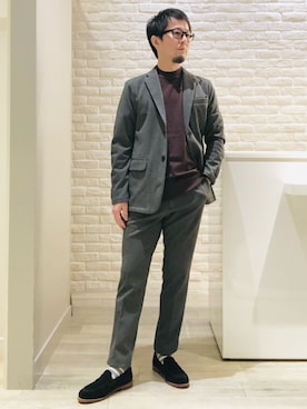 「アイテム（テーラードジャケット）」を使った、片山さん（メンズ・165cm・40代）の秋コーディネート