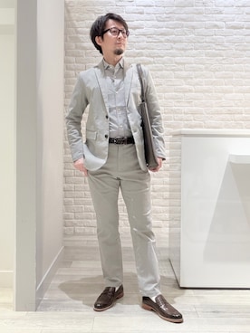 「ABAHOUSE GRAY（アバハウスグレイ）のアイテム」を使った、片山さん（メンズ・165cm）の春コーディネート