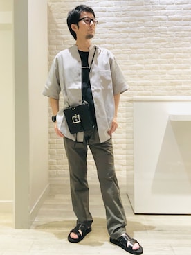 「アイテム（サンダル）」を使った、片山さん（メンズ・165cm・40代）の夏コーディネート