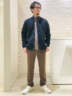 「アイテム（テーラードジャケット）」を使った、片山さん（メンズ・165cm・40代）の秋コーディネート