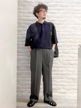 「ABAHOUSE GRAY（アバハウスグレイ）のアイテム」を使った、片山さん（メンズ・165cm）の夏コーディネート