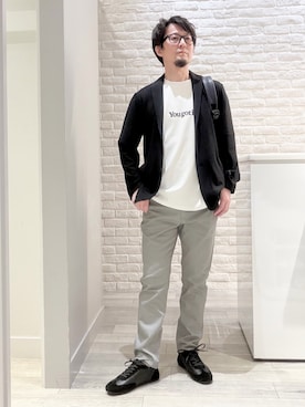 「ABAHOUSE GRAY（アバハウスグレイ）のアイテム」を使った、片山さん（メンズ・165cm）の春コーディネート