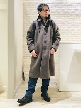 「アイテム（ステンカラーコート）」を使った、片山さん（メンズ・165cm・40代）の秋コーディネート
