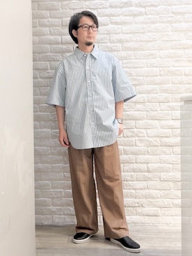 「ABAHOUSE（アバハウス）のアイテム」を使った、片山さん（メンズ・165cm）の夏コーディネート